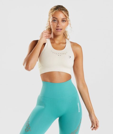 Women's Gymshark Energy Seamless Sports Bra White | NZ 7RHOWZ